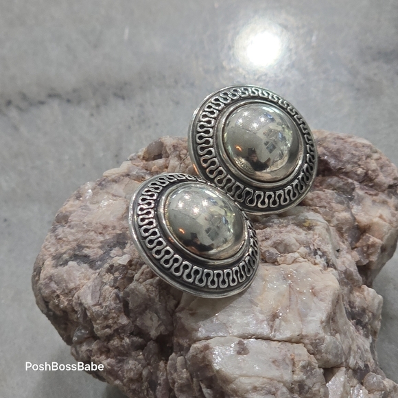 James Avery Sterling Silver 925 Dome Clip-On Earrings 1" Round Statement Studs - Picture 1 of 7
